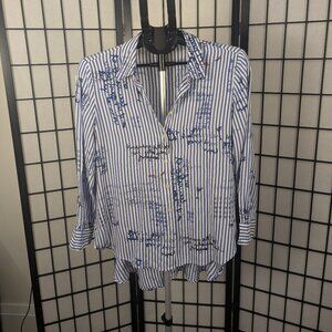 Chico's Conversational Striped Blouse Sz 1 (US 6)